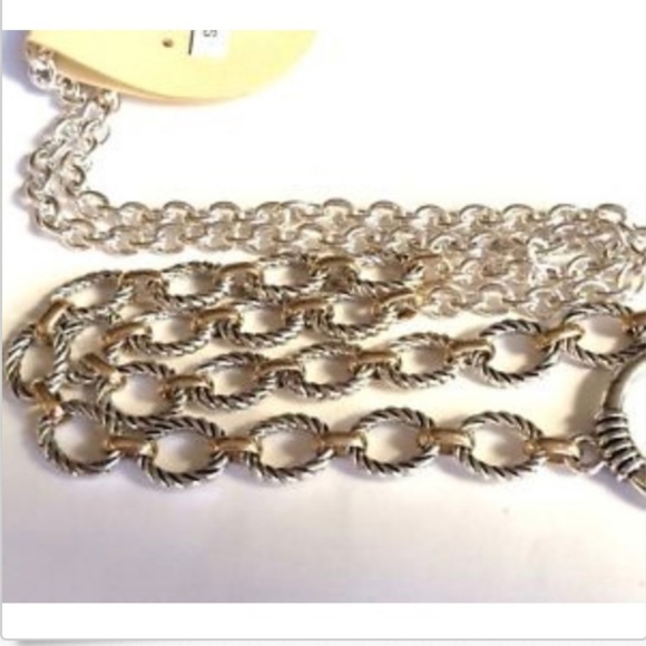 Silver Gold Heart Necklace Pearl Message 30" Chain Plus Size BIG Chunky Bold - Picture 6 of 8